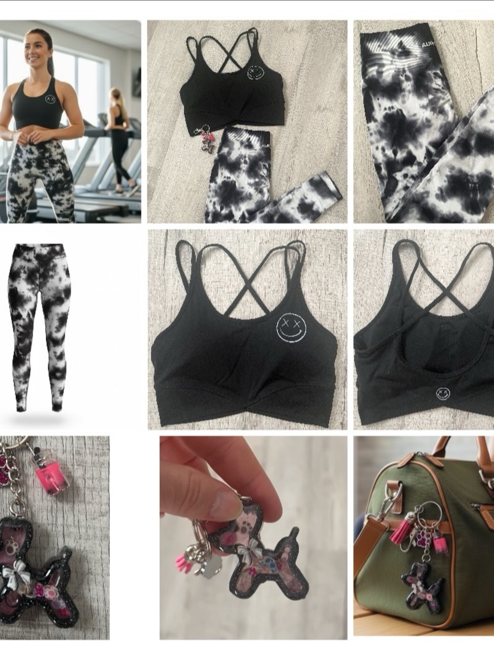 Boutique Activewear Set + Handmade Bag Charm